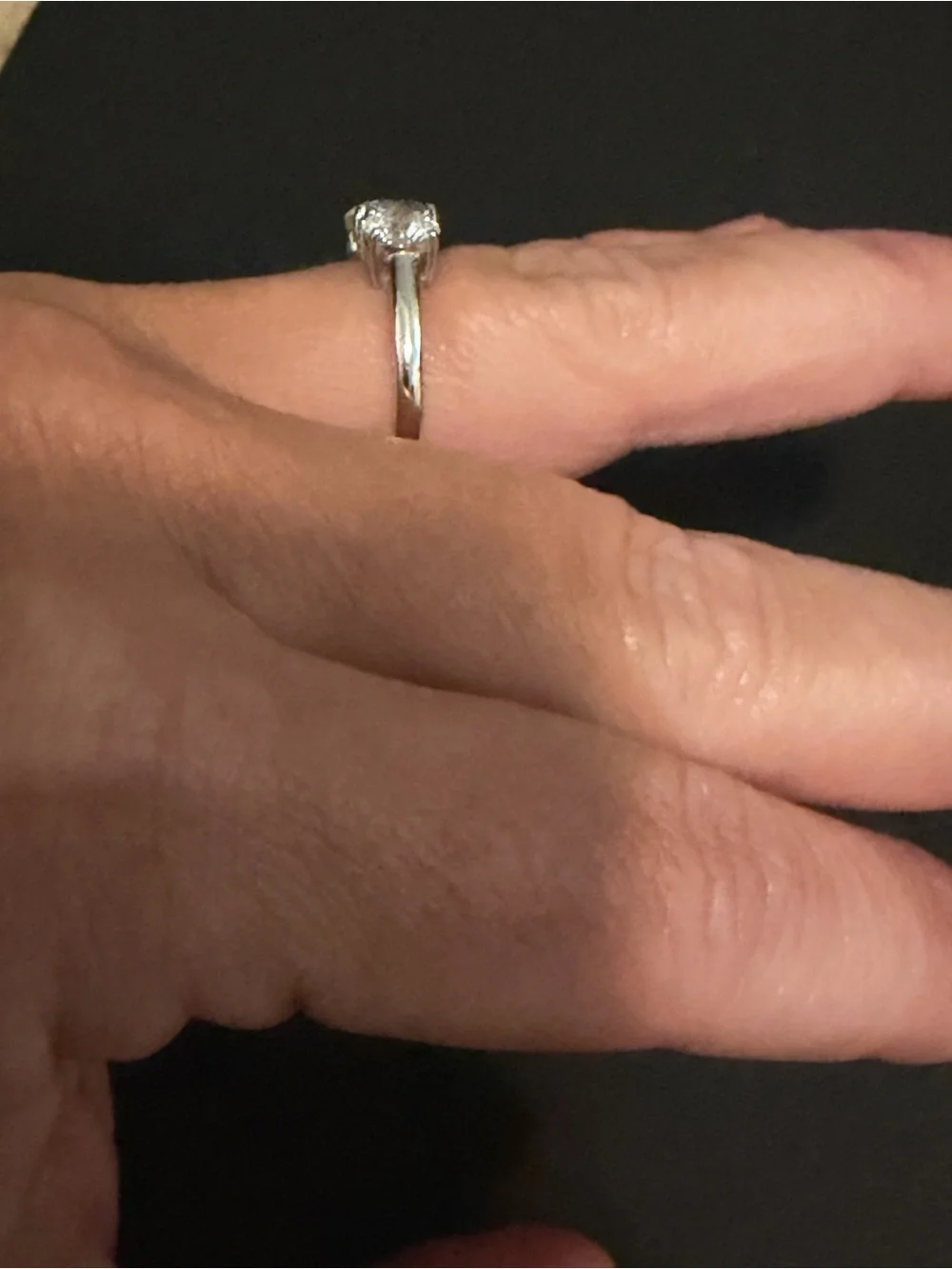 3.02 Carat Three-Stone Diamond & White Gold Engagement/Anniversary Ring, Sz 6.5